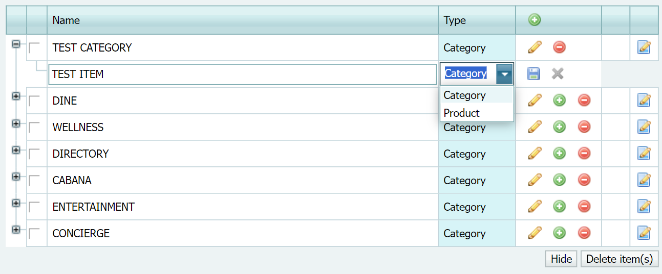 adding categories and products
